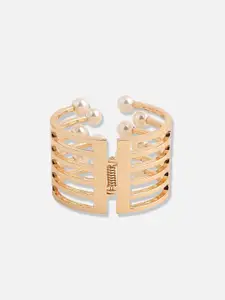 DressBerry Gold-Plated Beaded Cuff Bracelet