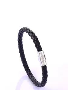 SALTY Men Textured Leather Wraparound Bracelet