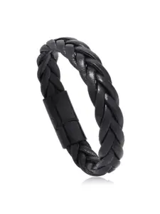 SALTY Men Braided Leather Wraparound Bracelet