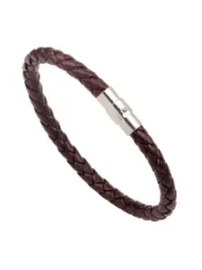 SALTY Men Textured Leather Wraparound Bracelet
