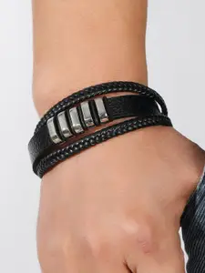 SALTY Men Leather Multistrand Bracelet