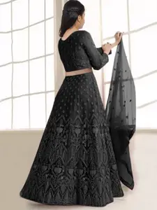 BAESD Girls Embroidered Semi-Stitched Lehenga & Unstitched Blouse With Dupatta