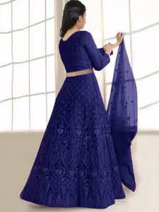 BAESD Girls Embroidered Semi-Stitched Lehenga & Unstitched Blouse With Dupatta