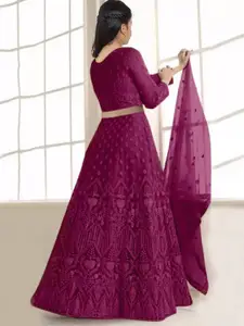 BAESD Girls Embroidered Semi-Stitched Lehenga & Unstitched Blouse With Dupatta