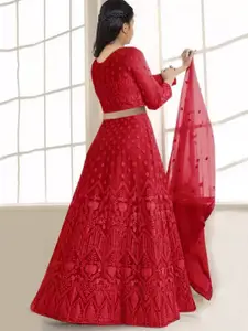 BAESD Girls Embroidered Semi-Stitched Lehenga & Unstitched Blouse With Dupatta