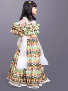 BAESD Girls Printed Ready to Wear Lehenga & Blouse With Dupatta