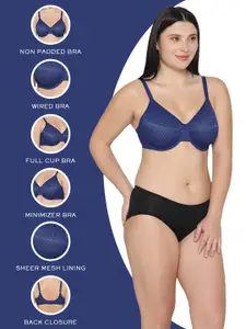 Wacoal Geometric Self Design Full Coverage Rapid-Dry Minimizer Bra With All Day Comfort