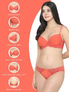 Wacoal Lace Half Coverage Lightly Padded Rapid-Dry Balconette Bra With All Day Comfort