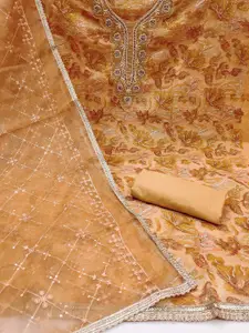 MANVAA Embellished Organza Unstitched Dress Material