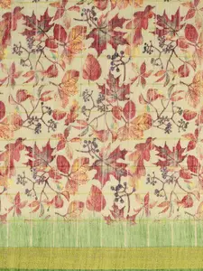 KALINI Floral Printed Zari Art Silk Saree