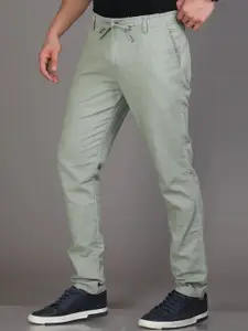 Reslag Men Mid-Rise Casual Linen Trousers