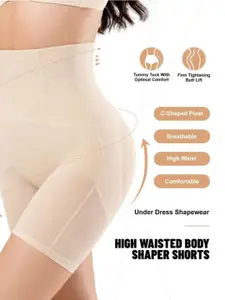 CareDone Women High Rise Stretchable Tummy and Thigh Control Body Shapewear