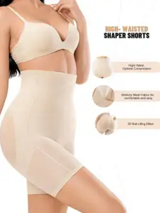 CareDone Women High Rise Stretchable Tummy and Thigh Control Body Shapewear