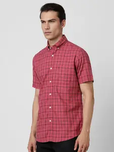 Van Heusen Sport Slim Fit Checked Button Down Collar Pure Cotton Casual Shirt
