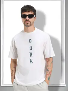 Elibolz Printed Oversized Cotton Drop-Shoulder Sleeves T-shirt