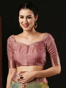 Anouk Green Floral Printed Zari Sungudi Saree