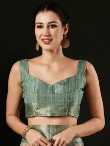 Anouk Beige Floral Printed Zari Sungudi Saree