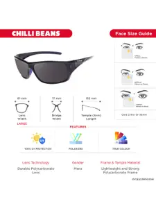 Chilli Beans Men Rectangle Sunglasses with UV Protected Lens OCES13830108