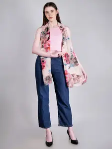 DressBerry Beige-Coloured Floral Printed Scarf