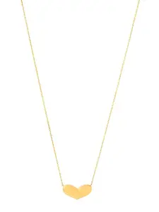 Yellow Chimes Stainless Steel Gold Plated Heart Shaped Pendant With Chain