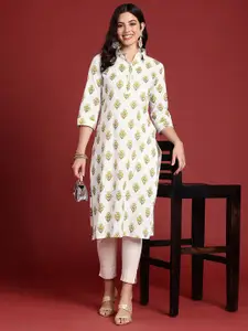 Anouk Women Floral Printed Thread Work Kurta