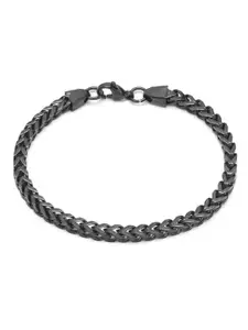 MEENAZ Men Silver-Plated Stainless Steel Link Bracelet
