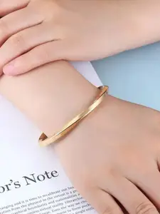 MEENAZ Men Set Of 2 Gold-Plated Kada Bracelet