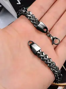 MEENAZ Men Silver-Plated Link Bracelet