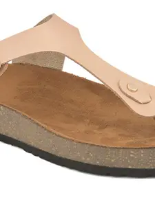 SKORA Open Toe T-Strap Flats with Buckles