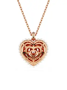 Swarovski White Rose Gold Plated Heart Idyllia Pendant