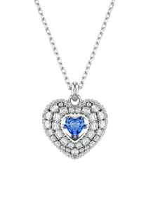 Swarovski Blue Rhodium Plated Heart Idyllia Pendant