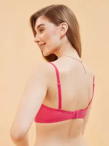 Enamor Padded Non-Wired Full Coverage Corset Look with Mesh and Lace Detailing T-Shirt Bra