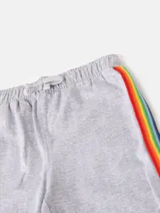 mackly Girls Striped Mid-Rise Pure Cotton Straight Lounge Jogger