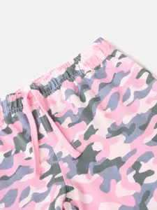 mackly Girls Printed Pure Cotton Straight Lounge Joggers
