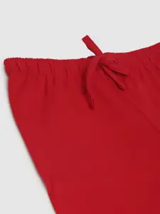 mackly Girls Printed Mid-Rise Pure Cotton Straight Lounge Pants