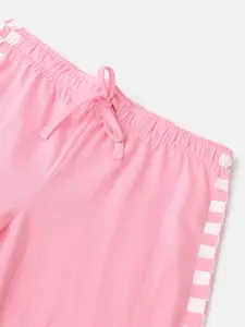 mackly Girls Checked Mid-Rise Pure Cotton Straight Lounge Pant