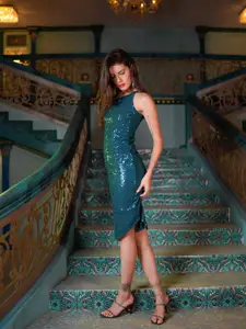 Stylecast X Hersheinbox Sequin Embellished One Shoulder Bodycon Dress