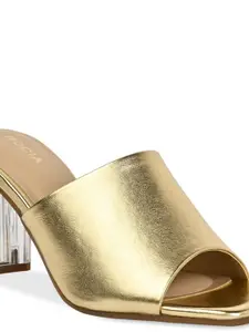 Rocia Textured Open Toe Block Heels