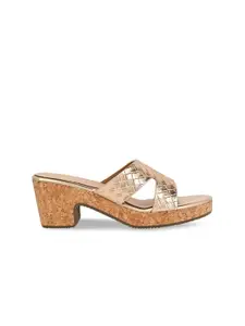 Rocia Open Toe Textured Platform Heels