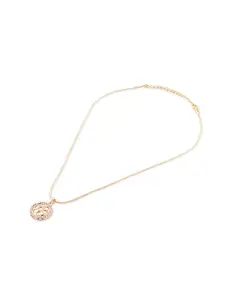 Zaveri Pearls Rose Gold-Plated Cubic Zirconia Studded Pendant with Chain