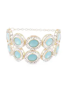 Zaveri Pearls Gold-Plated Stones Studded Wraparound Bracelet