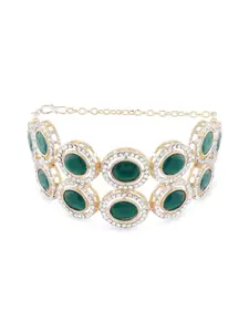 Zaveri Pearls Gold-Plated Stones Studded Wraparound Bracelet