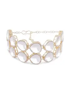 Zaveri Pearls Gold Plated Stones Studded Wraparound Bracelet