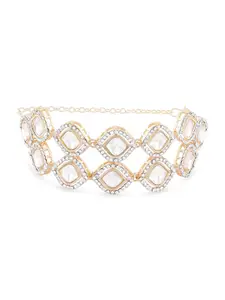 Zaveri Pearls Gold-Plated Stones Studded Wraparound Bracelet