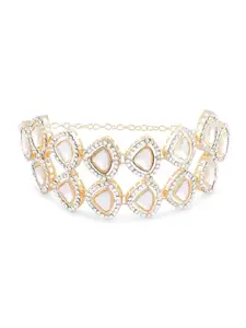 Zaveri Pearls Gold-Plated Stones Studded Wraparound Bracelet