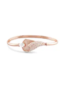 Zaveri Pearls Cubic Zirconia Studded Rose Gold-Plated Kada Bracelet
