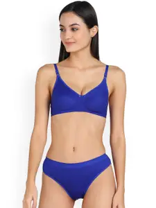 Aamarsh Pack Of 2 Cotton Mid-Rise Brief With Non Padded Bra