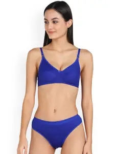 Aamarsh Pack Of 3 Non Padded Cotton Bra Panty Lingerie Set