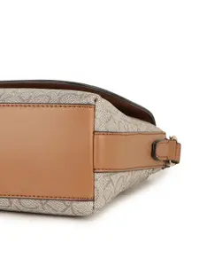 Calvin Klein Textured Structured Satchel With Pouch