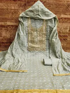 MANVAA Geometric Embroidered Unstitched Dress Material